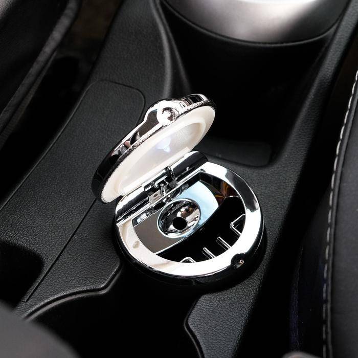 Пепельница для авто TORSO с подсветкой, 7.5×9 см, хром